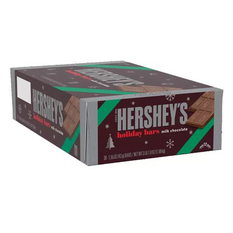 Hershey S Milk Chocolate Holiday Candy Bars 1 55 Oz 36 Count Box