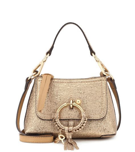 See By Chloé Joan Mini Bag In Sandy Brown Metallic Cowhide Leather