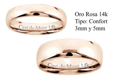 Argollas De Matrimonio Mm Y Mm Anillos Boda Oro Rosa K