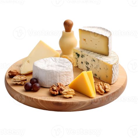 Ai Generated Cheese Platter With Various Cheeses And Nuts On