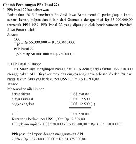 Contoh Soal Pph Pasal Atas Penjualan Hasil Produksi Berbagai Contoh