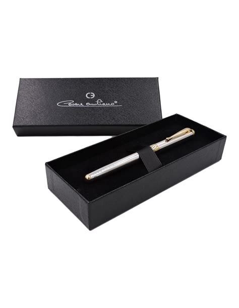 Sterling Silver Rollerball Pen Gold Details