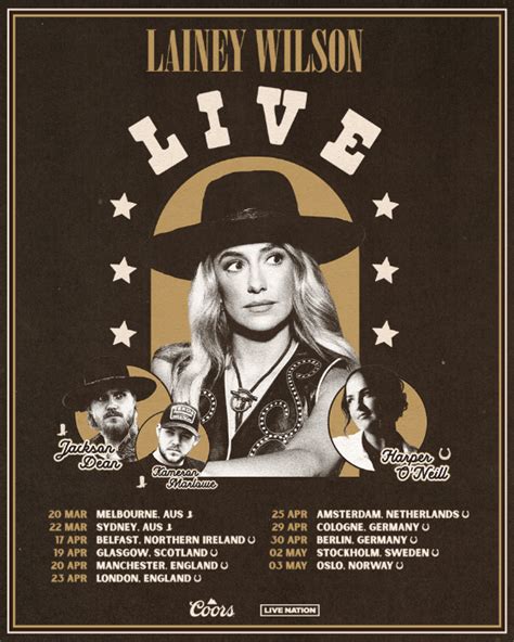 Lainey Wilson Announces 2024 Lainey Wilson Live Uk European Headlining