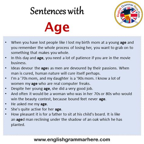 Sentences With Age Age In A Sentence In English Sentences For Age