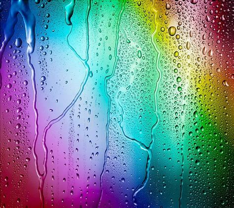 Rainbow Raindrops Wallpaper