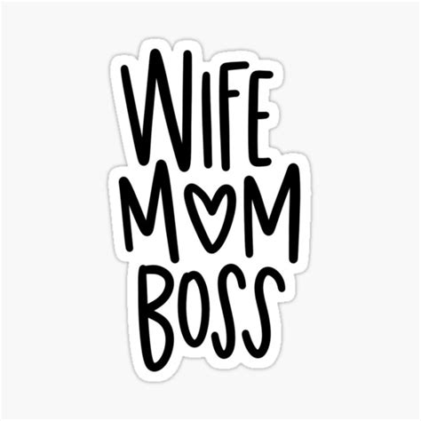 Wife Mom Boss Vinyl Decal Bumper Sticker Inspirational Sticker Paper