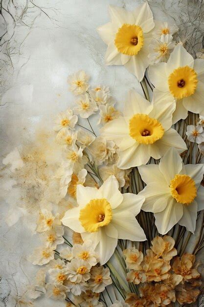 Premium Ai Image A Bouquet Of Daffodils With A White Background