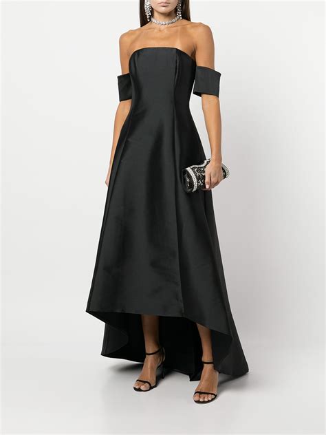 Sachin Babi Agyness Hi Lo Strapless Gown Black FARFETCH