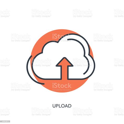 Flat Lined Cloud Computing Icon Data Storage Stock Illustration Download Image Now 2015