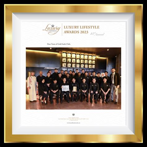 Luxury Lifestyle Award Gold Sushi Club