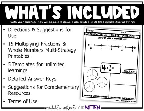 Multiplying Fractions And Whole Numbers Strategy Printable Intervention And Activity Made By Teachers