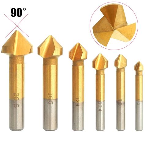 Pcs Flute Degree Hss Chamfer Cutter Chamfering Drilling End Mill