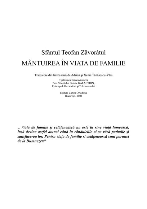 Mantuirea In Viata De Familie Pdf