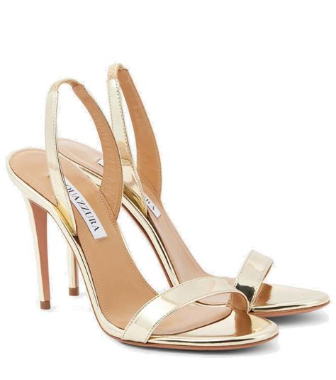 Aquazzura So Nude Metallic Leather Sandals Aquazzura