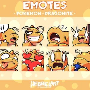 POKEMON DRAGONITE EMOTES Set 8 Twitch Discord Youtube Streaming Pokemon ...