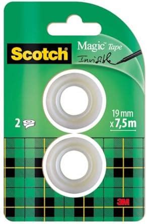 Scotch Ruban Magic 6 Rouleaux 19 mm x 33 m Idéal pour le Bureau et