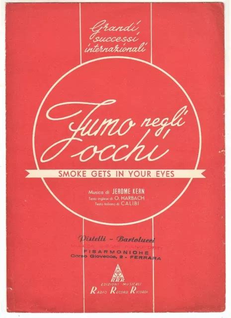 Spartito Fumo Negli Occhi Smoke Gets In Your Eyes Jerome Kern