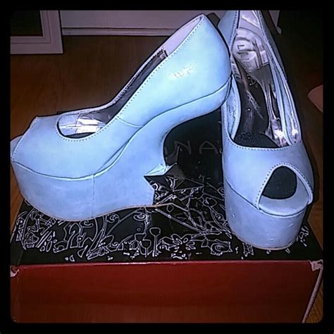 Akira Shoes Powder Blue Wedge Heels Poshmark