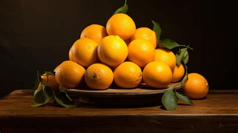 Premium Photo A Group Of Oranges Sitting On Top Of A Table