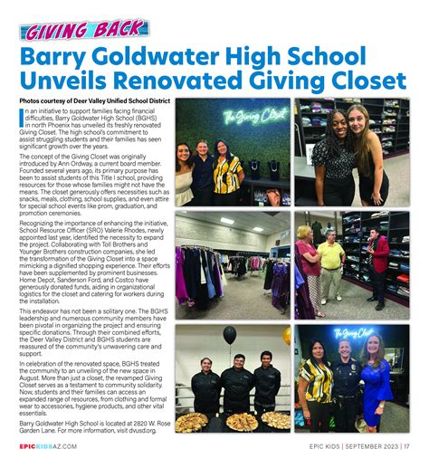 Barry Goldwater High School Unveils Renovated Giving Closet - Epic Kids