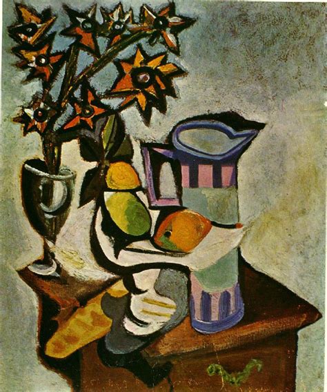 Pablo Picasso ‘still Life Of Pitcher Fruit And Flowers 1930s Pablo Picasso Art Pablo