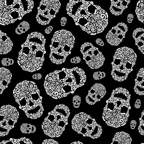 Ornamental Pattern Skull Seamless Texture — Stock Vector © Hobbitart 63553061