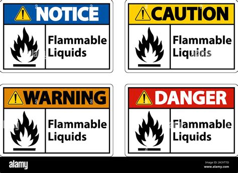 Flammable Liquids Sign On White Background Stock Vector Image And Art Alamy