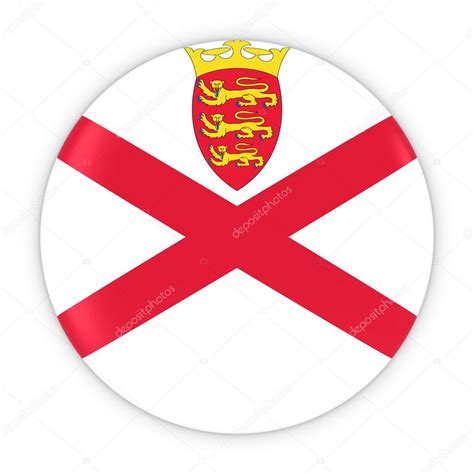 Channel Islands Flag Button - Flag of Jersey Badge 3D Illustration — Stock Photo © Fredex #116547328