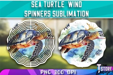 Sea Turtle Wind Spinners Sublimation Png Design