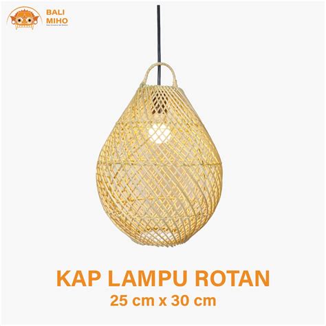 Jual Kap Lampu Rotan Model Telur X Kap Lampu Rotan Lampu Rotan