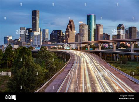 City skyline and Interstate, Houston, Texas, USA Stock Photo - Alamy