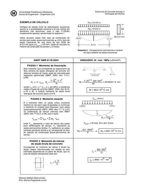 Roteiro De Calculo De Flecas Em Vigas Pdf Estresse Mecânica