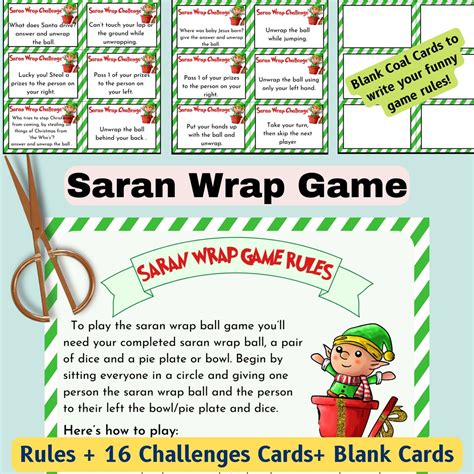 Saran Wrap Ball Game Rules With Challenge Cards Printable Plastic Wrap