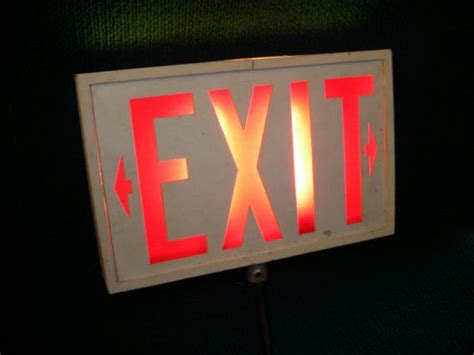 Movie Exit Sign Working Movie Electric Retro 1950 Lights Up Old Theater Sign On Etsy £1815