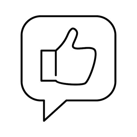 Premium Vector Likes Thumb Up Bubble Chat Icon Outline