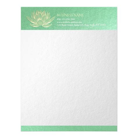 YOGA Studio Meditation Reiki Instructor Gold Lotus Letterhead Zazzle