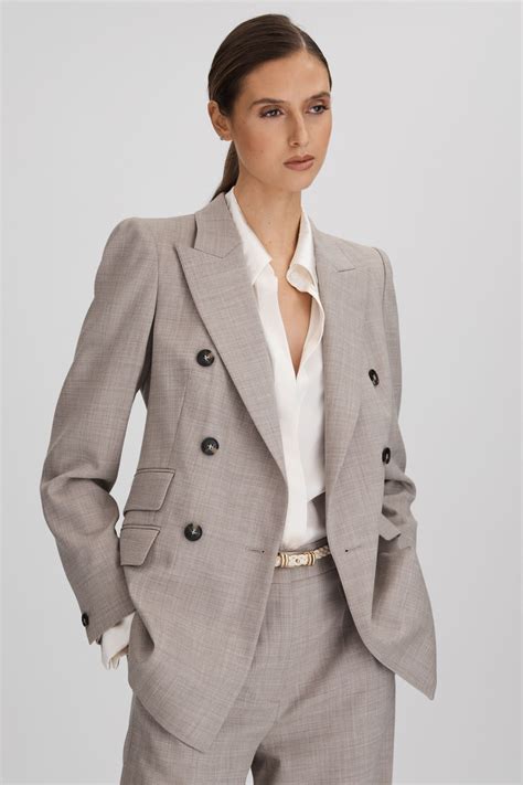 Buy Reiss Hazel Tailored Wool Blend Double Breasted Suit Blazer From