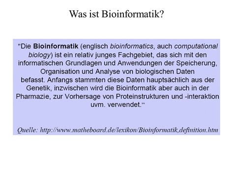 Datenanalyse Und Visualisierung In Der Bioinformatik Ppt Herunterladen