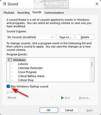 How To Disable Or Enable The Windows Startup Sound Majorgeeks