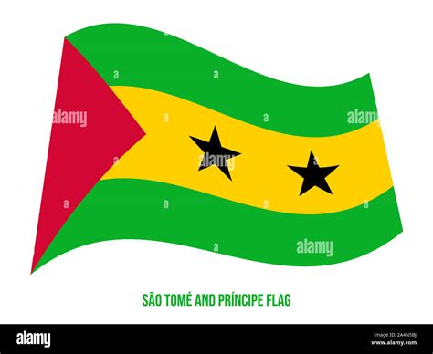 Sao Tome And Principe Flag Waving Vector Illustration On White