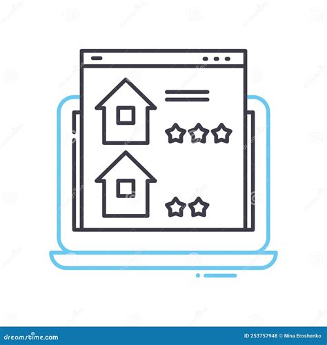 accomodation search  icon outline symbol vector illustration