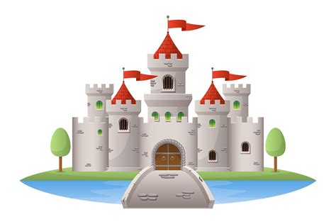 Medieval castle vector design illustration isolated on white background ...