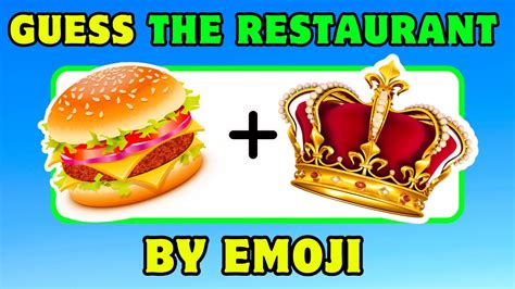 Guess The Fast Food Restaurants By EMOJI Quiz Guessbyemoji Emojiquiz