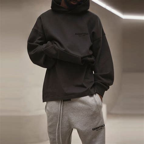 Fear Of God Essentials Ss22 Pullover Hoodie Stretch Limo Fog Ss22 55