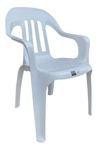 Silla Plástica Garden Life Pasadena Reforzada Color Blanco MercadoLibre