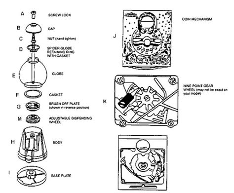 Junior Carousel Gumball Machine 12 Parts