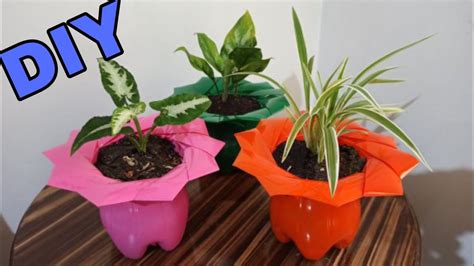 Diy Plastic Bottle Plant Pot Youtube