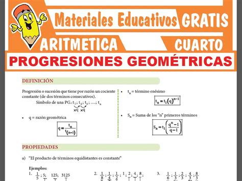 Ejercicios De Progresiones Aritmeticas Y Geometricas Resueltos Pdf