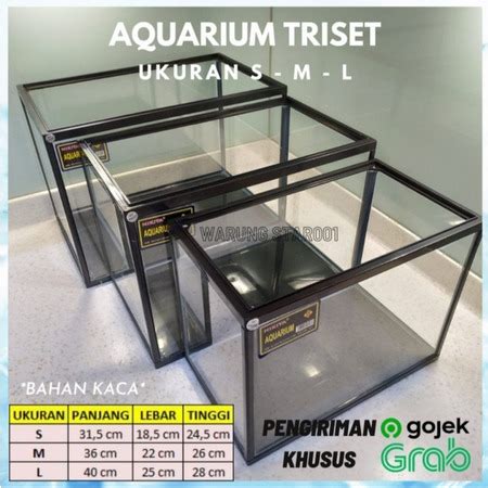 Jual Aquarium Akuarium Kaca Akrilik Tri Set Triset Nikita S M L