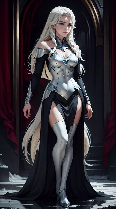 Full Body Photo Standing Gorgeous European Blonde Woman Seaart Ai